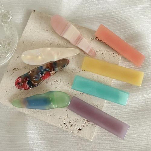 Alligator Hair Clip, Acetate, with Tibetan Style, handmade, for woman, more colors for choice, 50x10mm, 2PCs/Lot, Sold By Lot