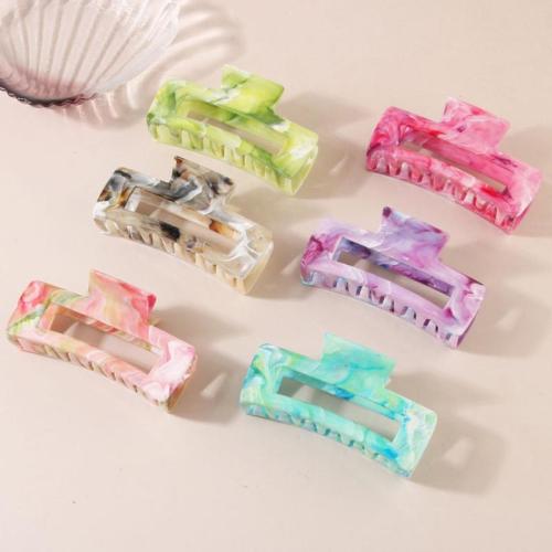 Hair Claw Clips, Plastic, Rectangle, stoving varnish, for woman & hollow, more colors for choice, Sold By PC
