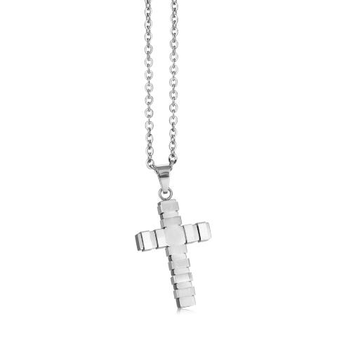 Titanstahl Halskette, Kreuz, handgemacht, unisex, keine, Länge:ca. 21-50 cm, verkauft von PC