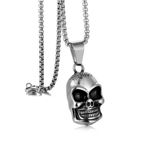 Titanium Steel Pendants, Skull, plated, different styles for choice & enamel, more colors for choice, Sold By PC