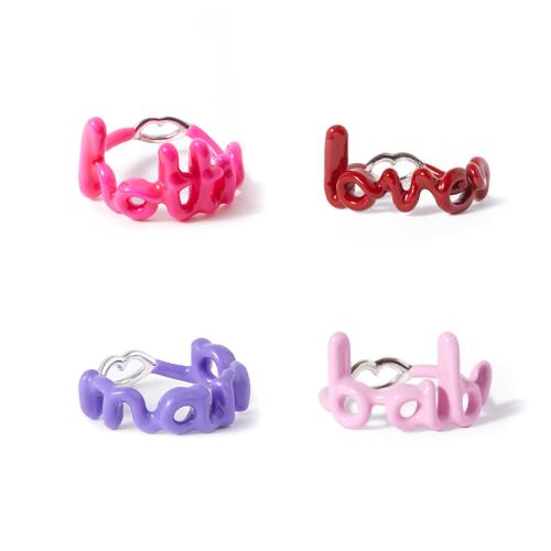 Ring Finger mosiądz, Powlekane, różnej wielkości do wyboru & różne style do wyboru & dla kobiety & emalia, dostępnych więcej kolorów, sprzedane przez PC