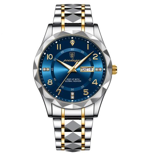 Acier inoxydable 304 bracelet de montre, avec verre & alliage de zinc, Résistant à l’eau de vie & mouvement chinoise & pour homme & lumineux & avec strass, plus de couleurs à choisir, 190x20mm, Vendu par PC