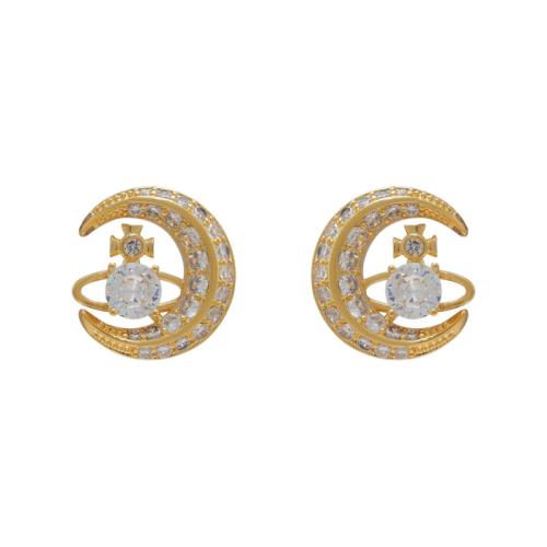 Cubic Zirconia Micro Pave Brass Earring fashion jewelry & micro pave cubic zirconia & for woman Sold By Pair