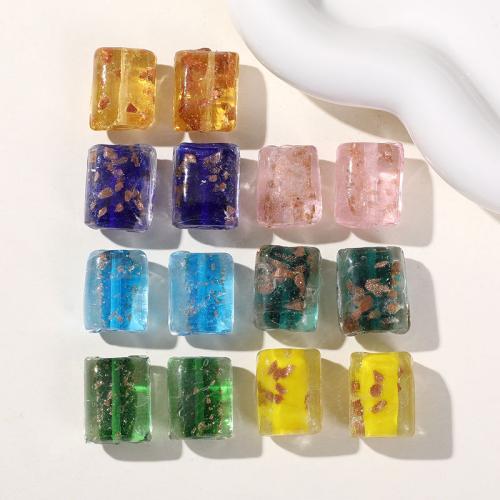 Gold Sand Lampwork Beads Rectangle fashion jewelry & DIY Sold By PC