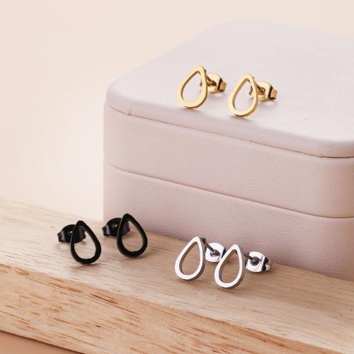 Stainless Steel Stud Earrings 304 Stainless Steel Teardrop Vacuum Ion Plating fashion jewelry & for woman & hollow Sold By Bag