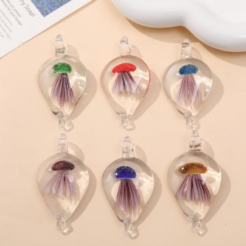 Gemstone Connector Lampwork Teardrop fashion jewelry & DIY & 1/1 loop Sold By PC