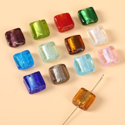 Lampwork Beads, Square, fashion jewelry & DIY, more colors for choice, 12x12mm, Sold By PC