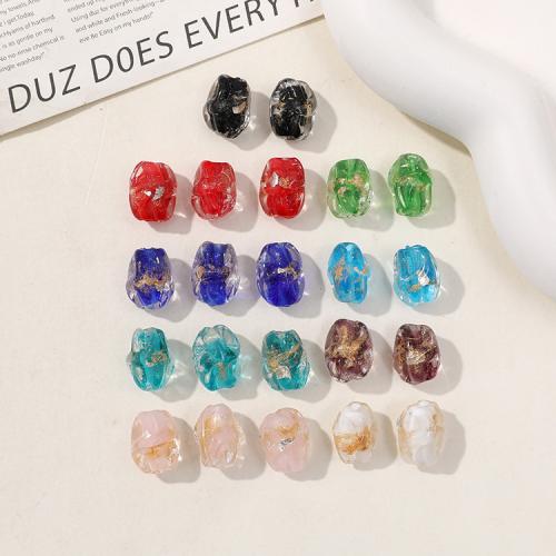 Gold Foil Lampwork Beads, fashion jewelry & DIY, more colors for choice, 10x13mm, Sold By PC