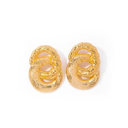 Brass Stud Earring Donut fashion jewelry & for woman Sold By Pair