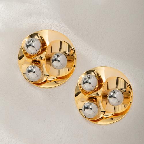 Brass Stud Earring, fashion jewelry & for woman, more colors for choice, 40mm, Sold By Pair