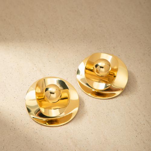 Brass Stud Earring, fashion jewelry & for woman, more colors for choice, 40x40mm, Sold By Pair