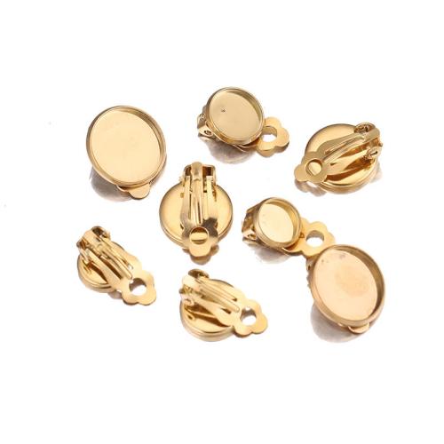 Stainless Steel Clip On Earring Finding, 304 Stainless Steel, DIY & different size for choice, golden, 10PCs/Bag, Sold By Bag