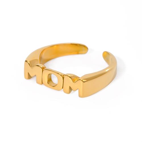 Палец кольцо из нержавеющей стали, Нержавеющая сталь 304, 18K позолоченный, ювелирные изделия моды & Мужская, Золотой, продается PC