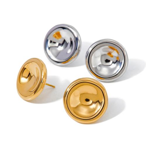 Stainless Steel Stud Earrings 304 Stainless Steel Vacuum Ion Plating fashion jewelry & for woman 19.60mm Sold By Pair