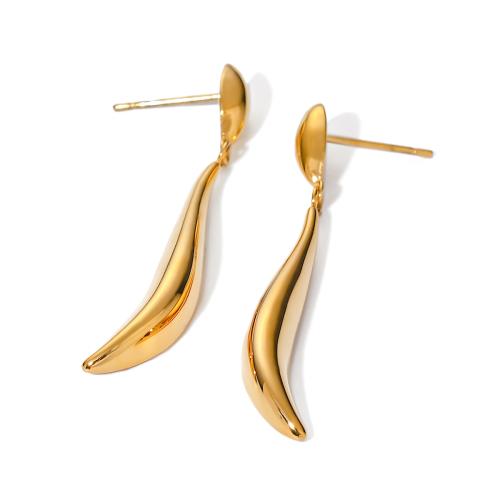 Edelstahl Tropfen Ohrring, 304 Edelstahl, 18K vergoldet, Modeschmuck & für Frau, goldfarben, 47.20x5mm, verkauft von Paar