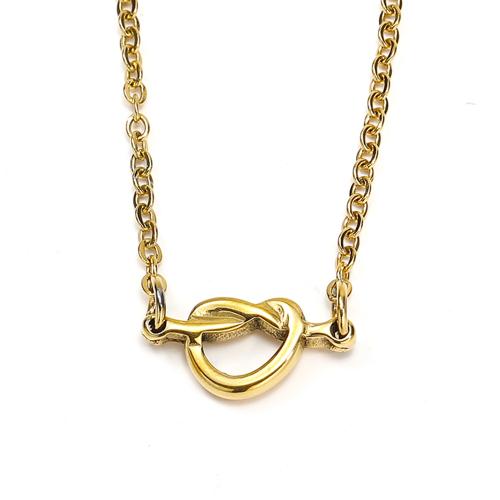 Edelstahl Schmuck Halskette, 304 Edelstahl, Herz, Modeschmuck & für Frau, goldfarben, 17x9mm, Länge ca. 45 cm, verkauft von PC