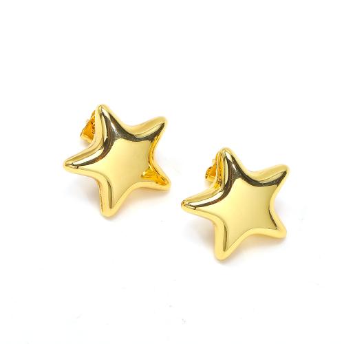 Stainless Steel Stud Earrings 304 Stainless Steel Star Vacuum Ion Plating fashion jewelry & for woman golden Sold By Pair