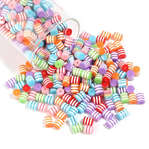 Perles de résine rayé, DIY, plus de couleurs à choisir, 9x8mm, 1000PC/sac, Vendu par sac