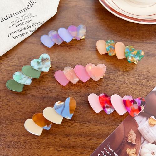 Alligator Hair Clip Acetate Heart fashion jewelry Sold By PC
