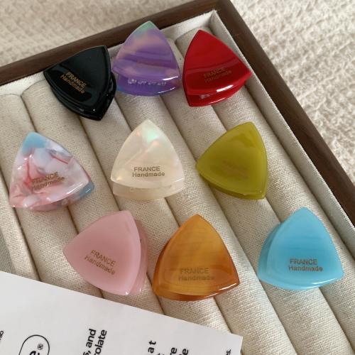 Hair Claw Clips, Acetate, Triangle, handmade, for woman, more colors for choice, 24x24mm, Sold By PC