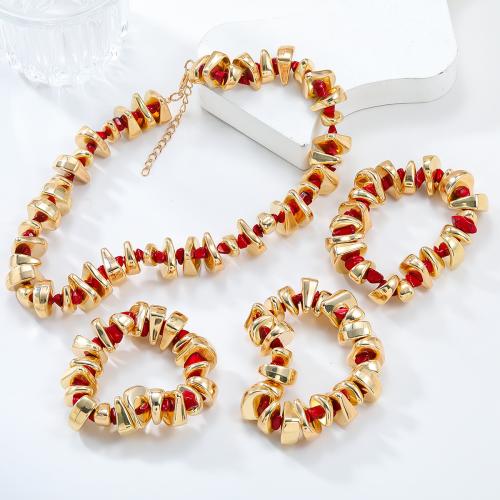 Zinc Alloy Jewelry Sets with Resin & Copper Coated Plastic fashion jewelry & for woman Sold By PC