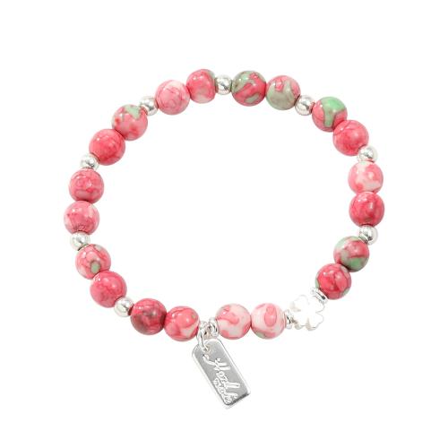 Resin Bracelets with Zinc Alloy handmade fashion jewelry & for woman multi-colored Length 15 cm Sold By PC