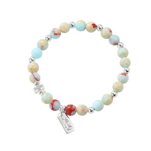 Bracelets résine, avec alliage de zinc, fait à la main, bijoux de mode & pour femme, multicolore, Longueur:16 cm, Vendu par PC