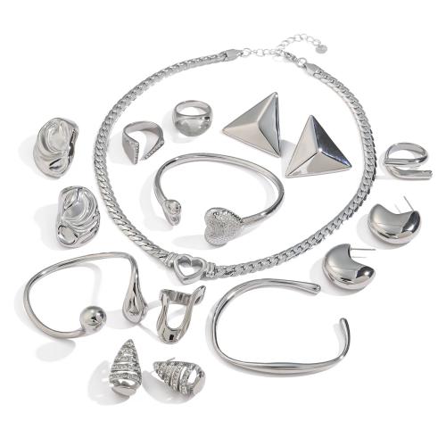 Fashion Stainless Steel Jewelry Sets 304 Stainless Steel fashion jewelry & for woman original color Approx 5cmmm Sold By PC