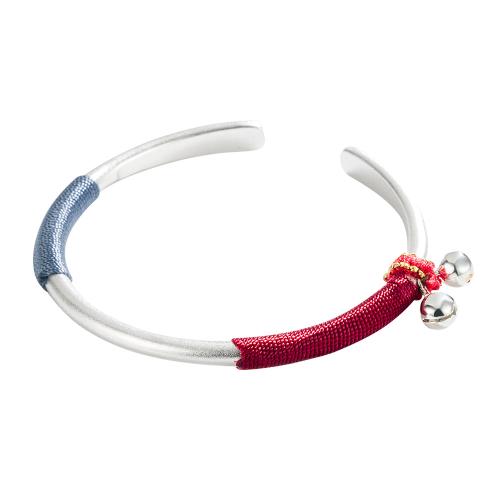 Brass Bracelet & Bangle with Polyester Cord plated for woman platinum color Sold By PC
