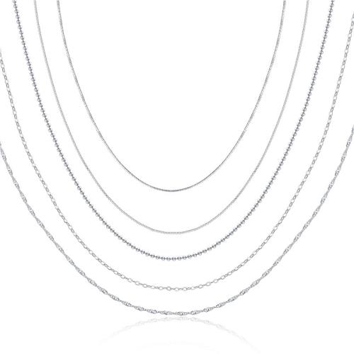 925 Sterling Silber Halskette Kette, 925er Sterling Silber, DIY & verschiedene Größen vorhanden & verschiedene Stile für Wahl, verkauft von PC