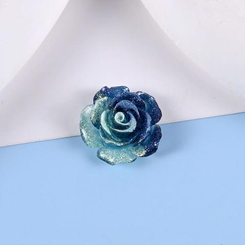 Hair Accessories DIY Findings, Resin, Rose, epoxy gel, more colors for choice, 18mm, 10PCs/Bag, Sold By Bag