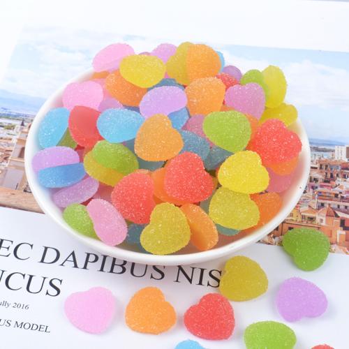 Hair Accessories DIY Findings Resin Heart stoving varnish Sold By Bag