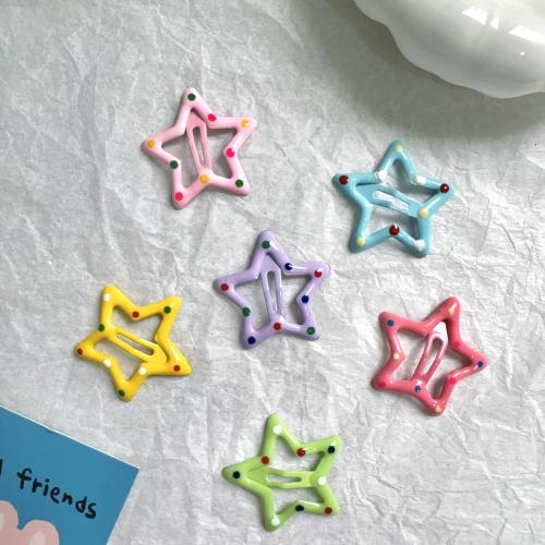 Hair Snap Clips Iron Star stoving varnish for children Sold By Bag