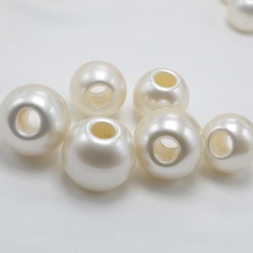 Plastic Pearl Large Hole Bead DIY Sold By PC
