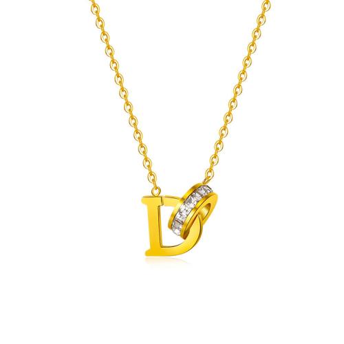 Titanstahl Halskette, mit Verlängerungskettchen von 5cm, 18K vergoldet, Modeschmuck & für Frau & mit Strass, goldfarben, Länge:ca. 40 cm, verkauft von PC
