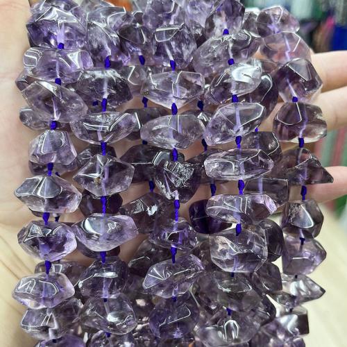 Natural Amethyst Beads, Nuggets, fashion jewelry & DIY, purple, Length about 12-22mm, Sold Per Approx 38 cm Strand