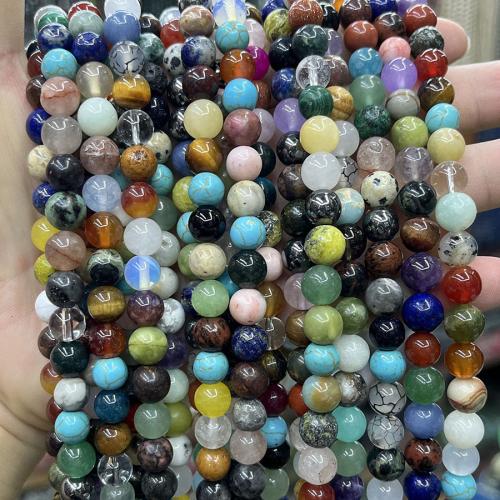 Mieszane Koraliki Gemstone, Kamień szlachetny, Koło, biżuteria moda & DIY & różnej wielkości do wyboru, mieszane kolory, sprzedawane na około 38 cm Strand