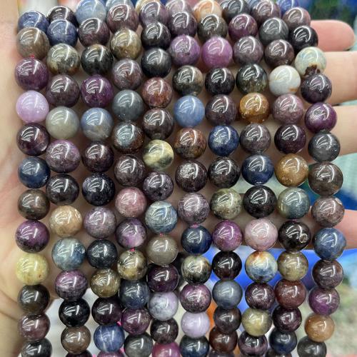 Mischedelstein Perlen, Edelstein, rund, Modeschmuck & DIY & verschiedene Größen vorhanden, gemischte Farben, verkauft per ca. 38 cm Strang