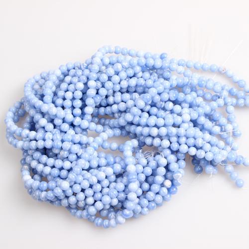 Gemstone Jewelry Beads Round fashion jewelry & DIY blue Sold Per Approx 38 cm Strand