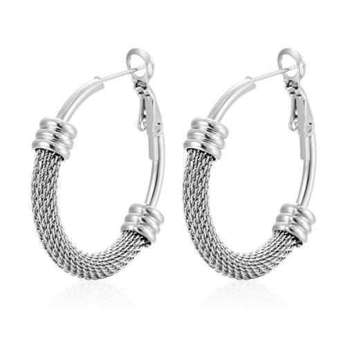Stainless Steel Hoop Earring 304 Stainless Steel Donut Vacuum Ion Plating fashion jewelry & for woman Sold By Pair