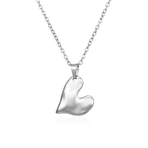Stainless Steel Jewelry Necklace 304 Stainless Steel Heart Vacuum Ion Plating fashion jewelry & for woman Length Approx 45 cm Sold By PC