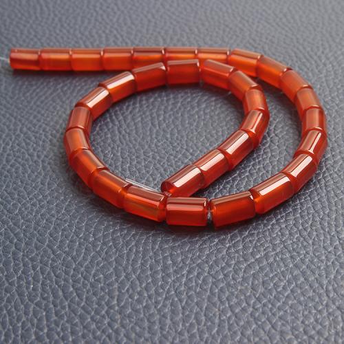 Natural Red Agate Beads Column fashion jewelry & DIY red Sold Per Approx 38 cm Strand
