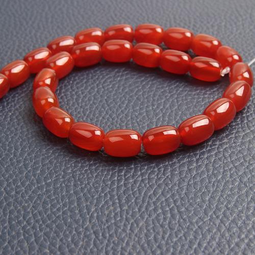 Natural Red Agate Beads barrel fashion jewelry & DIY red Sold Per Approx 38 cm Strand