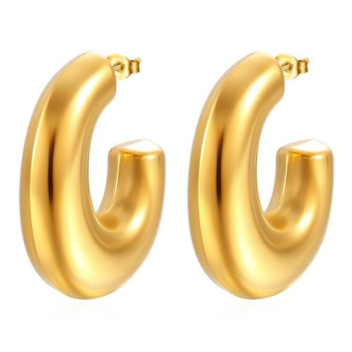 Stainless Steel Stud Earrings, 304 Stainless Steel, Vacuum Ion Plating, fashion jewelry & for woman, more colors for choice, 34.60x42mm, Sold By Pair