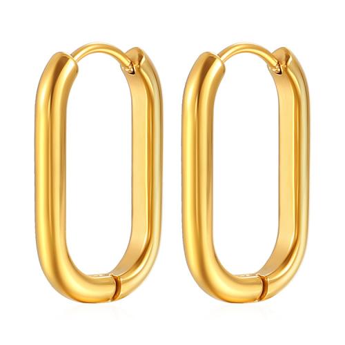 Stainless Steel Hoop Earring, 304 Stainless Steel, Vacuum Ion Plating, fashion jewelry & for woman, more colors for choice, 15x23mm, Sold By Pair