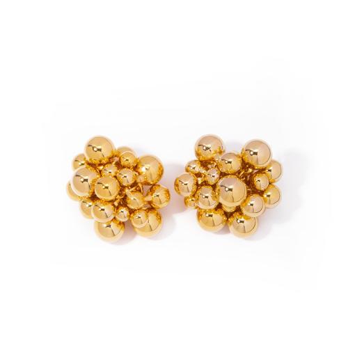 Brass Stud Earring, fashion jewelry & for woman, more colors for choice, 32x32mm, Sold By Pair
