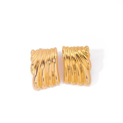 Brass Stud Earring, fashion jewelry & for woman, more colors for choice, 35x23mm, Sold By Pair