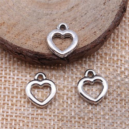 Tibetan Style Heart Pendants, DIY, more colors for choice, 10x12mm, Approx 20PCs/Bag, Sold By Bag