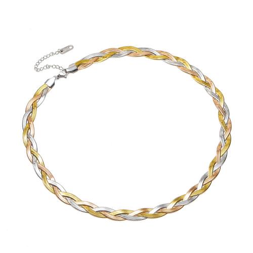 Edelstahl Schmuck Halskette, 304 Edelstahl, mit Verlängerungskettchen von 5cm, Modeschmuck & für Frau, gemischte Farben, 8mm, Länge:42 cm, verkauft von PC