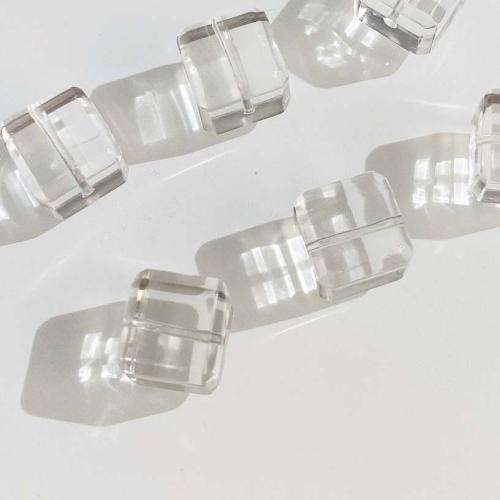 Korálky přírodní Průhledný Quartz, Clear Quartz, Náměstí, DIY, bílý, 10mm, Prodáno By PC